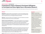 Contemporary Views of Research Participant Willingness to Participate and Share Digital Data in Biomedical Research